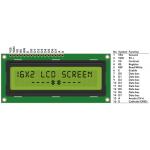LCD Display 16X2 Yellow Backlight LCD1602 Parallel
