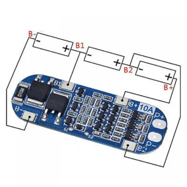 3S 10A BMS - 3.7V Li-ion 18650 Battery Charger - Battery Manager